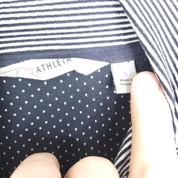 Athleta Jacket Womens S Half Zip Nautical Stiles Long Sleeve Thumb holes - Picture 8 of 8